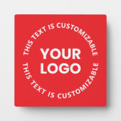 ロゴ/アップロードされた画像および循環文字 | レッド フォトプラーク (正面)