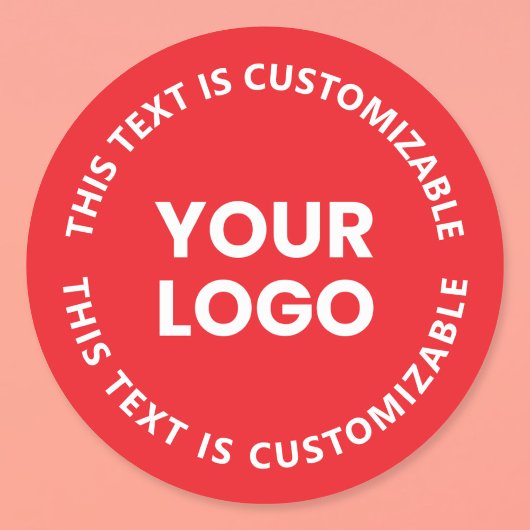 ロゴ/アップロードされた画像および循環文字 | レッド ラウンドシール