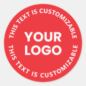 ロゴ/アップロードされた画像および循環文字 | レッド ラウンドシール (正面)