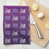 ロゴ | アップロードされた画像またはビジネスロゴ×2 キッチンタオル (四つ折り)