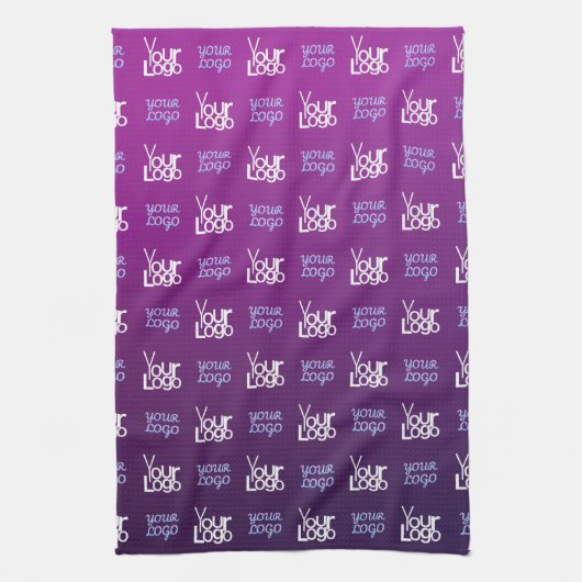 ロゴ | アップロードされた画像またはビジネスロゴ×2 キッチンタオル (縦)