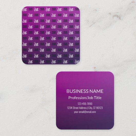 ロゴ | アップロードされた画像またはビジネスロゴ×2 スクエア名刺 (正面/裏面)