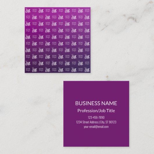 ロゴ | アップロードされた画像またはビジネスロゴ×2 スクエア名刺 (正面/裏面)