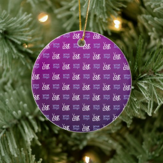 ロゴ | アップロードされた画像またはビジネスロゴ×2 セラミックオーナメント (ツリー)