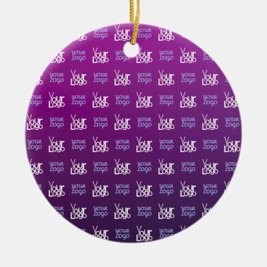 ロゴ | アップロードされた画像またはビジネスロゴ×2 セラミックオーナメント (正面)