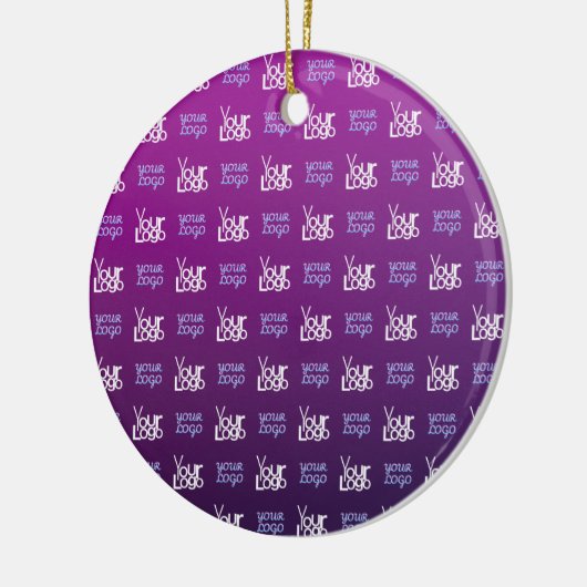 ロゴ | アップロードされた画像またはビジネスロゴ×2 セラミックオーナメント (左)