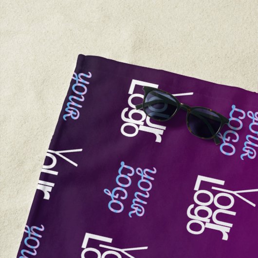 ロゴ | アップロードされた画像またはビジネスロゴ×2 ビーチタオル (インサイチュ)