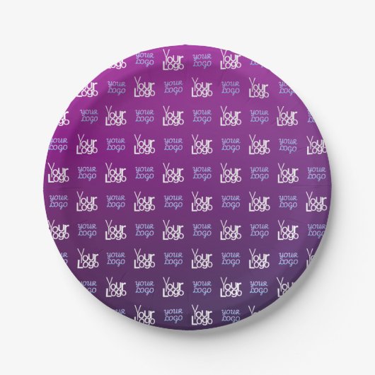 ロゴ | アップロードされた画像またはビジネスロゴ×2 ペーパープレート (正面)