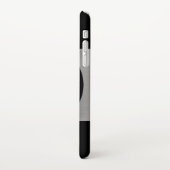 ロゴ/アート/写真の名前、Blk Circle Silver、黒 iPhoneケース (左側)