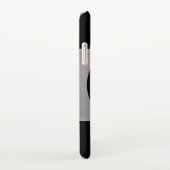 ロゴ/アート/写真の名前、Blk Circle Silver、黒 iPhoneケース (右側)