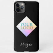 ロゴ/アート/写真、名前、ダイヤカラフルモンド、ブラック iPhoneケース (裏面)