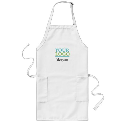 ロゴ/アート/写真、名前、モノグラム ロングエプロン (正面)