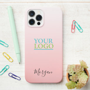 ロゴ/アート/写真、黒い名前、グラデーションピーチ iPhone 12 PRO MAXケース