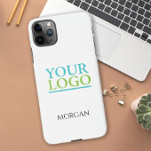 ロゴ/アート/写真、DIY黒名（白） iPhoneケース