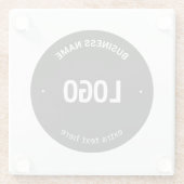 ロゴ、イメージまたはデザインと編集可能文字 ガラスコースター (裏面)