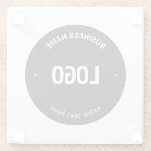 ロゴ、イメージまたはデザインと編集可能文字 ガラスコースター (裏面)