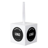 ロゴ、イメージまたはデザインと編集可能文字 キューブオーナメント (裏面アングル)