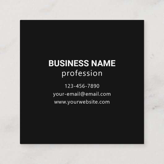 ロゴ、イメージまたはデザインと編集可能文字 スクエア名刺 (裏面)
