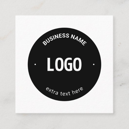 ロゴ、イメージまたはデザインと編集可能文字 スクエア名刺 (正面)