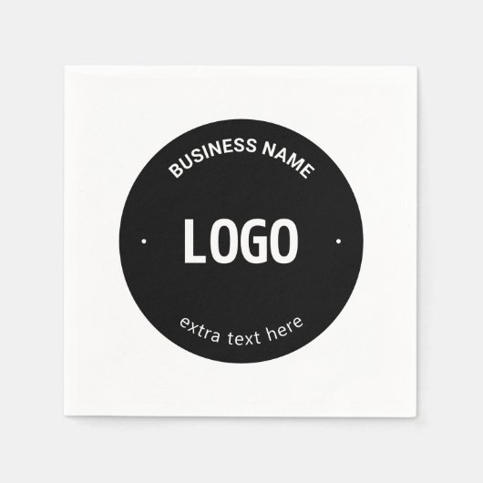 ロゴ、イメージまたはデザインと編集可能文字 スタンダードカクテルナプキン (正面)