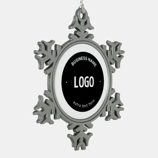 ロゴ、イメージまたはデザインと編集可能文字 スノーフレークピューターオーナメント (左)