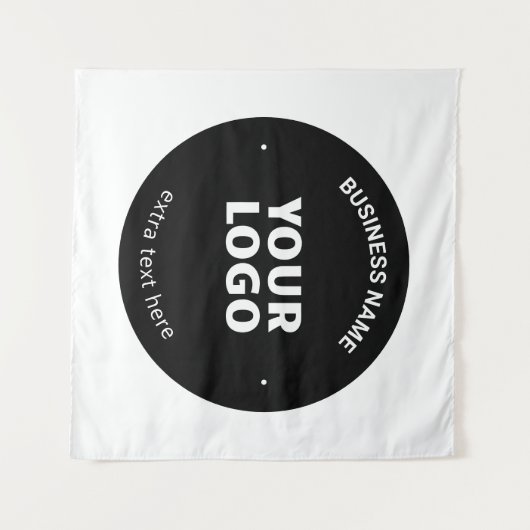 ロゴ、イメージまたはデザインと編集可能文字 タペストリー (正面(横))