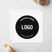 ロゴ、イメージまたはデザインと編集可能文字 ノートカード (正面/裏面インサイチュ)