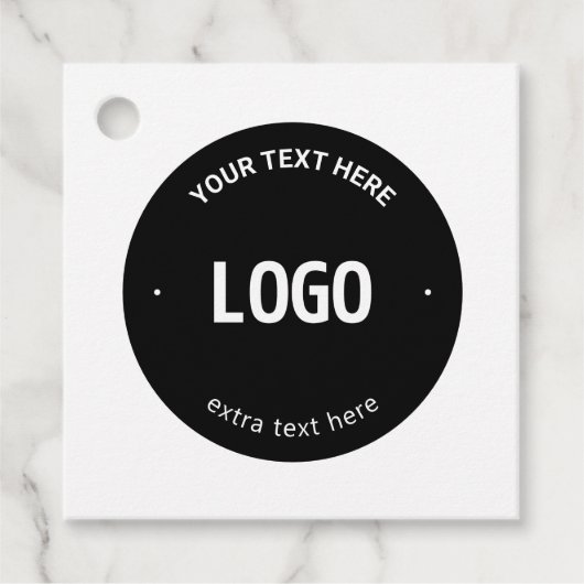 ロゴ、イメージまたはデザインと編集可能文字 フェイバータグ (正面)