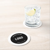 ロゴ、イメージまたはデザインと編集可能文字 ラウンドペーパーコースター (インサイチュ)