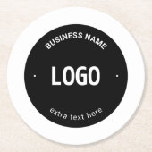 ロゴ、イメージまたはデザインと編集可能文字 ラウンドペーパーコースター (正面)