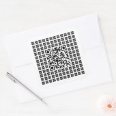 ロゴ/イメージをタイル表示および編集可能なスキャン可能QRコード スクエアシール (封筒)