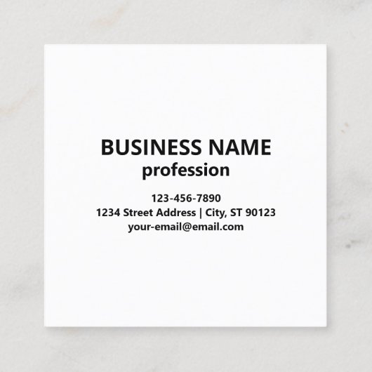 ロゴ/イメージをタイル表示および編集可能なスキャン可能QRコード スクエア名刺 (裏面)