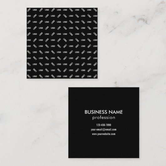 ロゴ/イメージ | 幾何ユニークモダンパターン スクエア名刺 (正面/裏面)