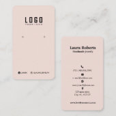 ロゴ イヤリング ディスプレイ カード ソーシャル メディア パステル ピンク (正面/裏面)