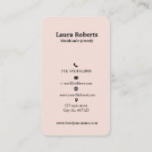 ロゴ イヤリング ディスプレイ カード ソーシャル メディア パステル ピンク (裏面)