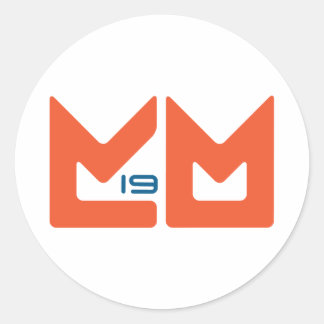 ロゴ – オレンジと青 ラウンドシール