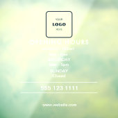 ロゴ オープンアワー モダン ビジネス ウィンドウ クリング ウィンドウサイン (シート3)