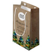 ロゴ カスタム テキスト クリスマス ツリー プロモーション追加 スモールペーパーバッグ (正面アングル)