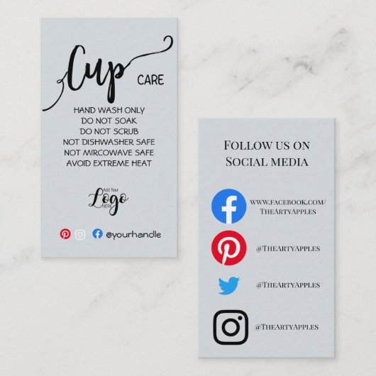 ロゴ・カップ・カー気にド、ビニールカスタム・ビジネスの追加 名刺 (正面/裏面)