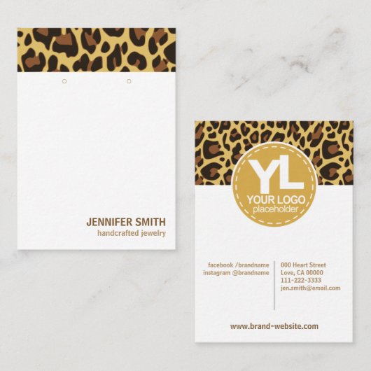 ロゴ·クラシックLeopard Print Earsing Holder 名刺 (正面/裏面)