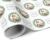 ロゴ クリスマス サンタ ギフト パターン 会社 ラッピングペーパー (ロールコーナー)