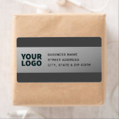 ロゴ |グレーモダングラデーション差出人住所 ラベル (インサイチュ)