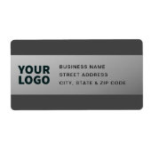 ロゴ |グレーモダングラデーション差出人住所 ラベル (正面)