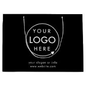 ロゴ コーポレート | ブラック カンパニー ミニマル ラージペーパーバッグ (正面)