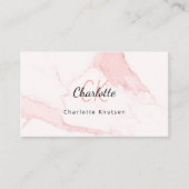 ロゴ　ゴールドピンクマーブル　モノグラム　エレガント　QR 名刺 (正面)