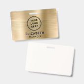 ロゴ ゴールド ネーム バッジ (正面＆裏面)
