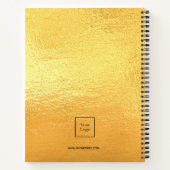 ロゴ ゴールド モノグラムイニシャル ビジネス メタル ノートブック (裏面)