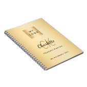 ロゴ ゴールド モノグラム 現代のビジネス ノートブック (右側)