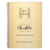 ロゴ ゴールド モノグラム 現代のビジネス ノートブック (正面)