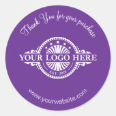 ロゴ/サンキューパープルラウンドスティッカーシート ラウンドシール (正面)